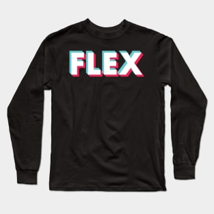 Flex Glitch White Long Sleeve T-Shirt